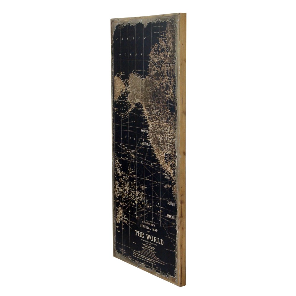 Aspire Home Accents Wood Maps Art Print, Set of 3 - 48"x22" - Image 4
