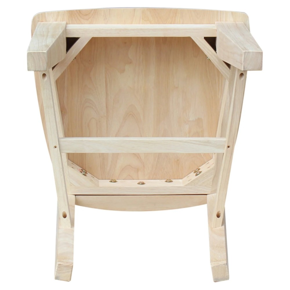 Canyon Collection Set of Two Wood Solid Back Chairs in Unfinished - Image 8