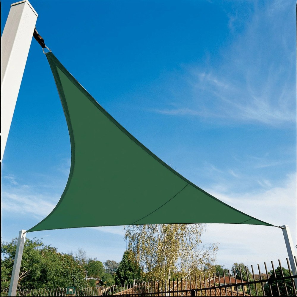 Coolaroo Coolhaven Outdoor Sun Shade Sail With Hardware Kit 95 UV Block Protection for Garden, Patio, Backyard, 12" Triangle, Heritage Green - Image 5