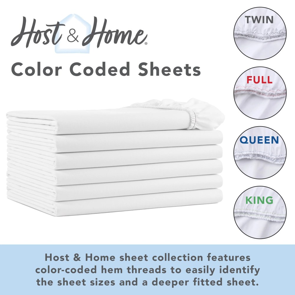 Arkwright Bulk Fitted Bed Sheets (Case of 24) - 180 Thread Count - Soft Poly/Cotton - White - Twin Size - Image 2