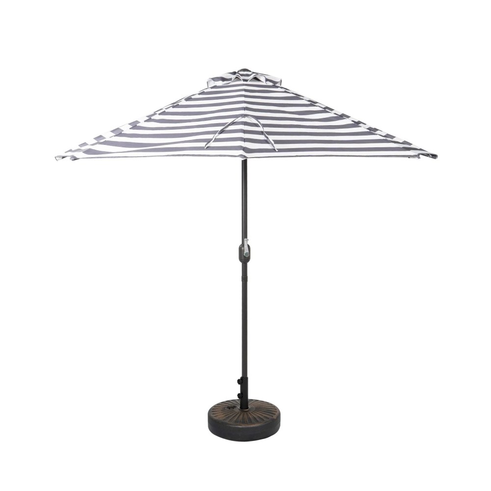 Andrea 9-Ft. Half Umbrella with Bronze Finish Fillable Base Lime - Image 4
