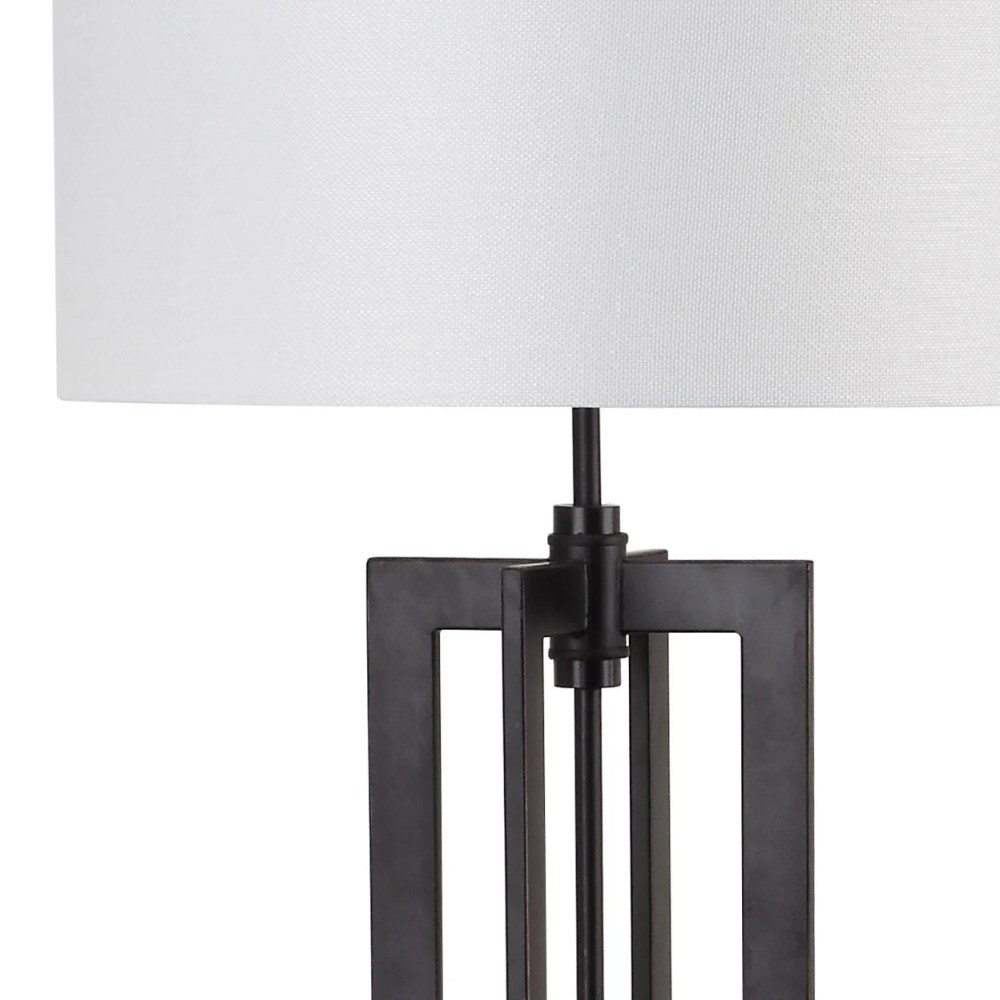 SAFAVIEH Tanya 59 in. H Mid-Century Tower Column Floor Lamp, Black - Image 4
