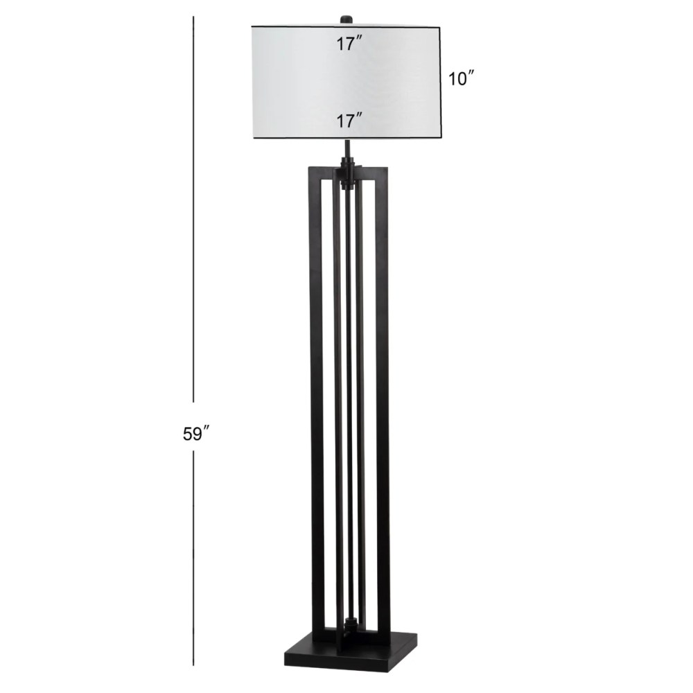 SAFAVIEH Tanya 59 in. H Mid-Century Tower Column Floor Lamp, Black - Image 3