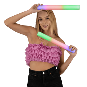 16" LED Glow Foam Sticks - 100 Pack MultiColor Light-Up Stick Batons for Parties,  Shows & Events by PartyGlowz