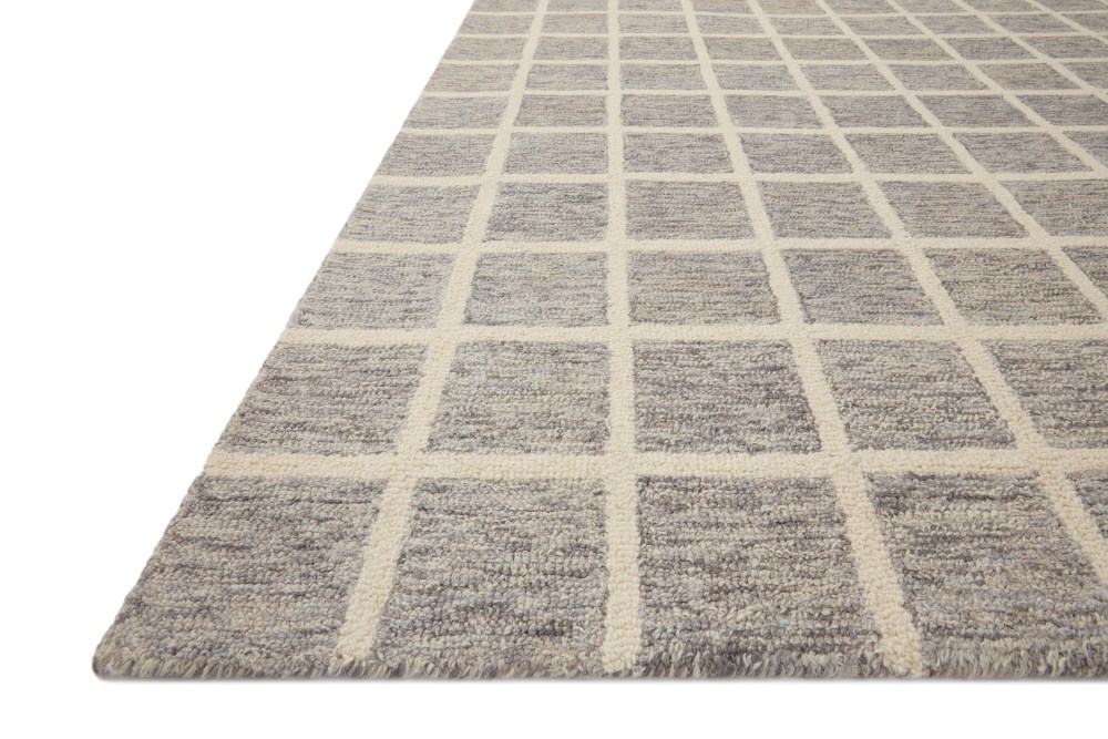 Chris Loves Julia x Loloi Polly Grid Slate/Ivory 3"-6" x 5"-6" Area Rug - Image 5