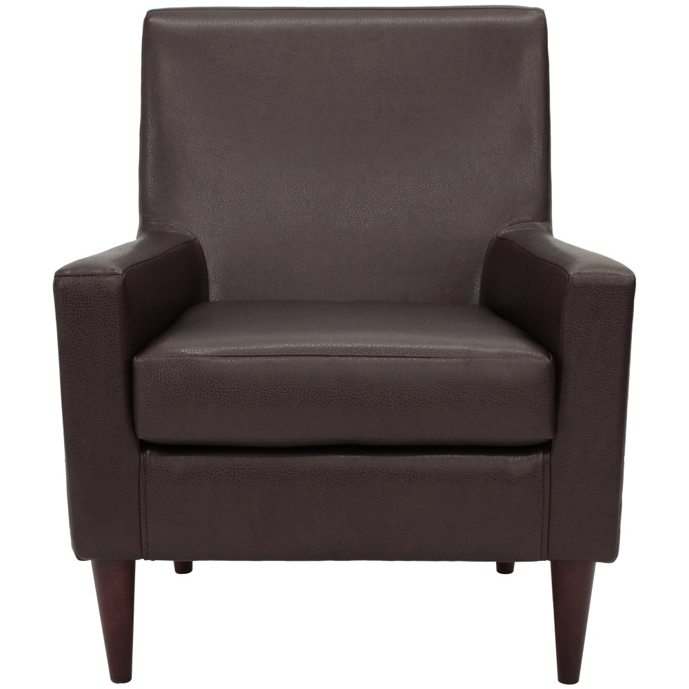 Fox Hill Trading Emma Arm Chair, Walnut Faux Leather - Image 4