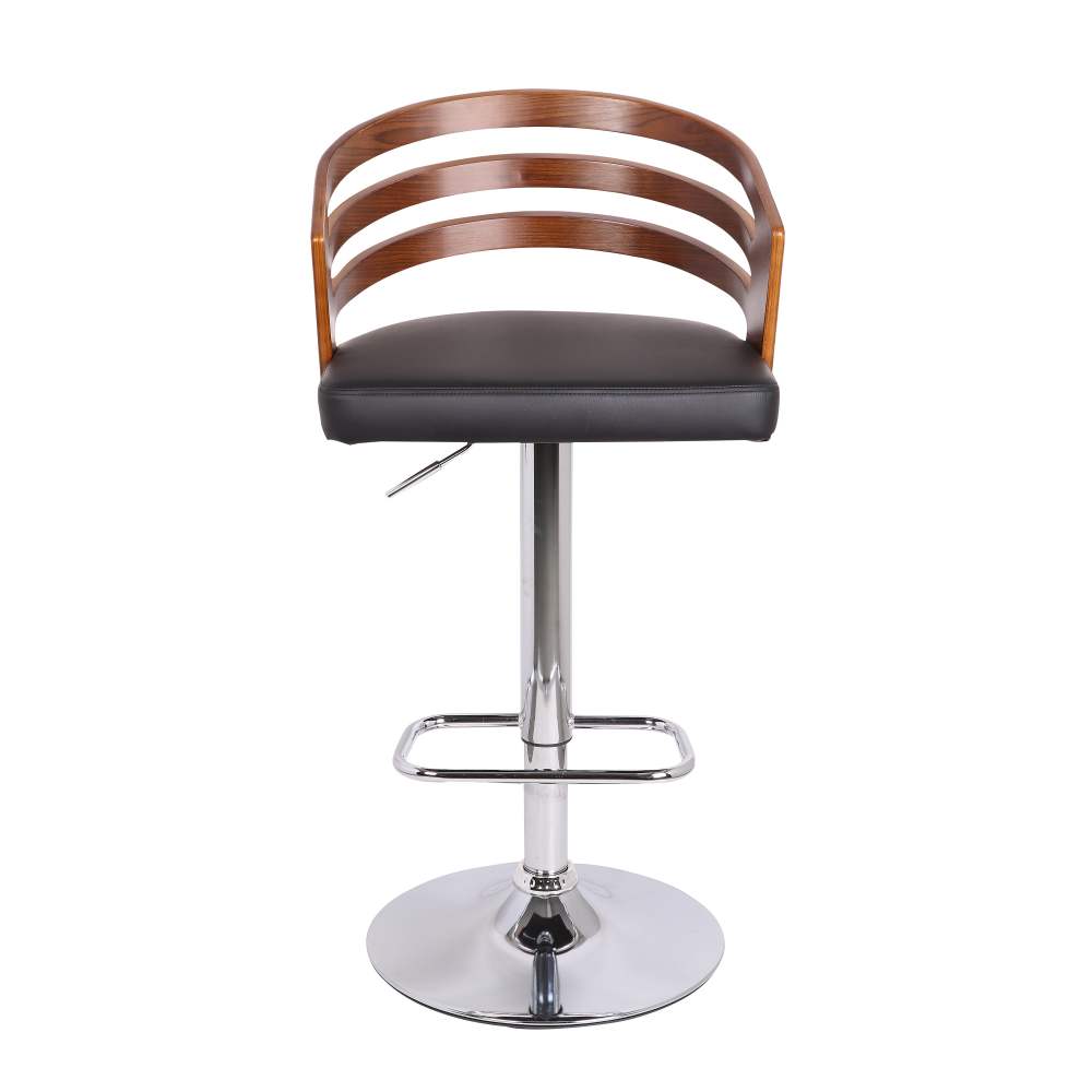 AC Pacific Modern Adjustable Swivel Low Back Bar Stool,Black