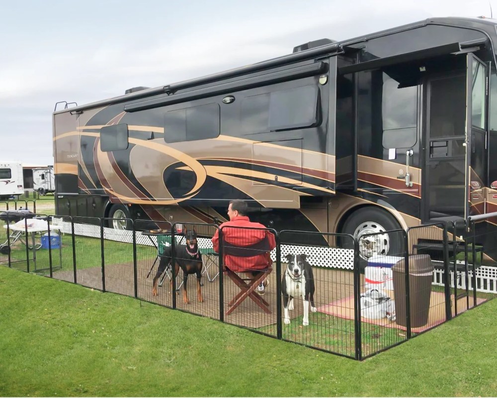 BestPet Dog Playpen 8/16/24/32 Panels Heavy Duty Dog Pen 40" Height x 32" Width Dog Exercise Pen Cat Fence with Doors for Large Dogs, Outdoor/Indoor, RV, Camping, Yard - Image 3