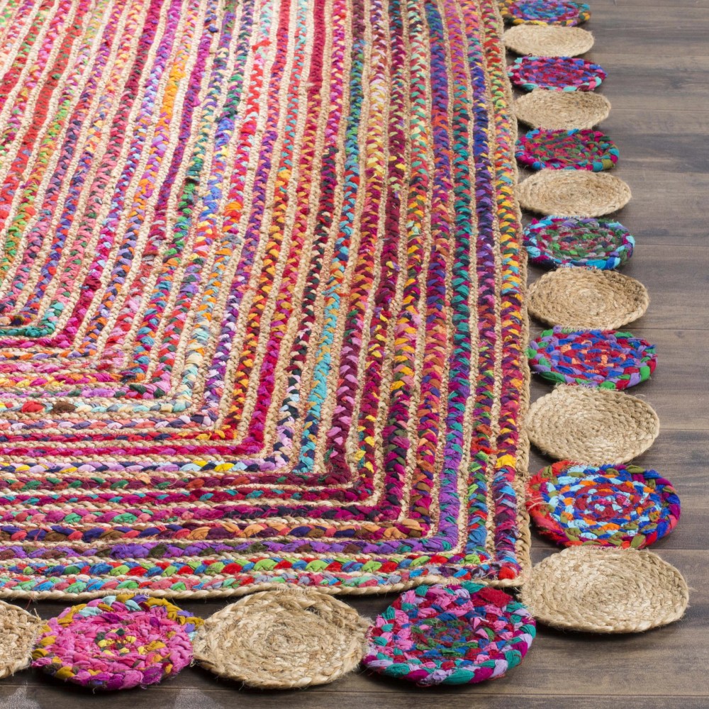 SAFAVIEH Cape Cod Kyle Geometric Area Rug, Red/Multi, 5" x 8" - Image 4