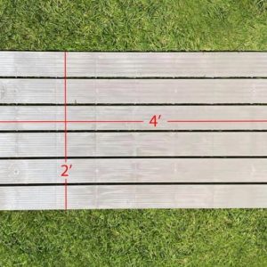 Single Large 2" X 4" Raised Dog Kennel Run Flooring Panel Gray