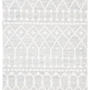 SAFAVIEH Blossom Aspen Aztec Geometric Wool Area Rug, Silver/Ivory, 3" x 5"