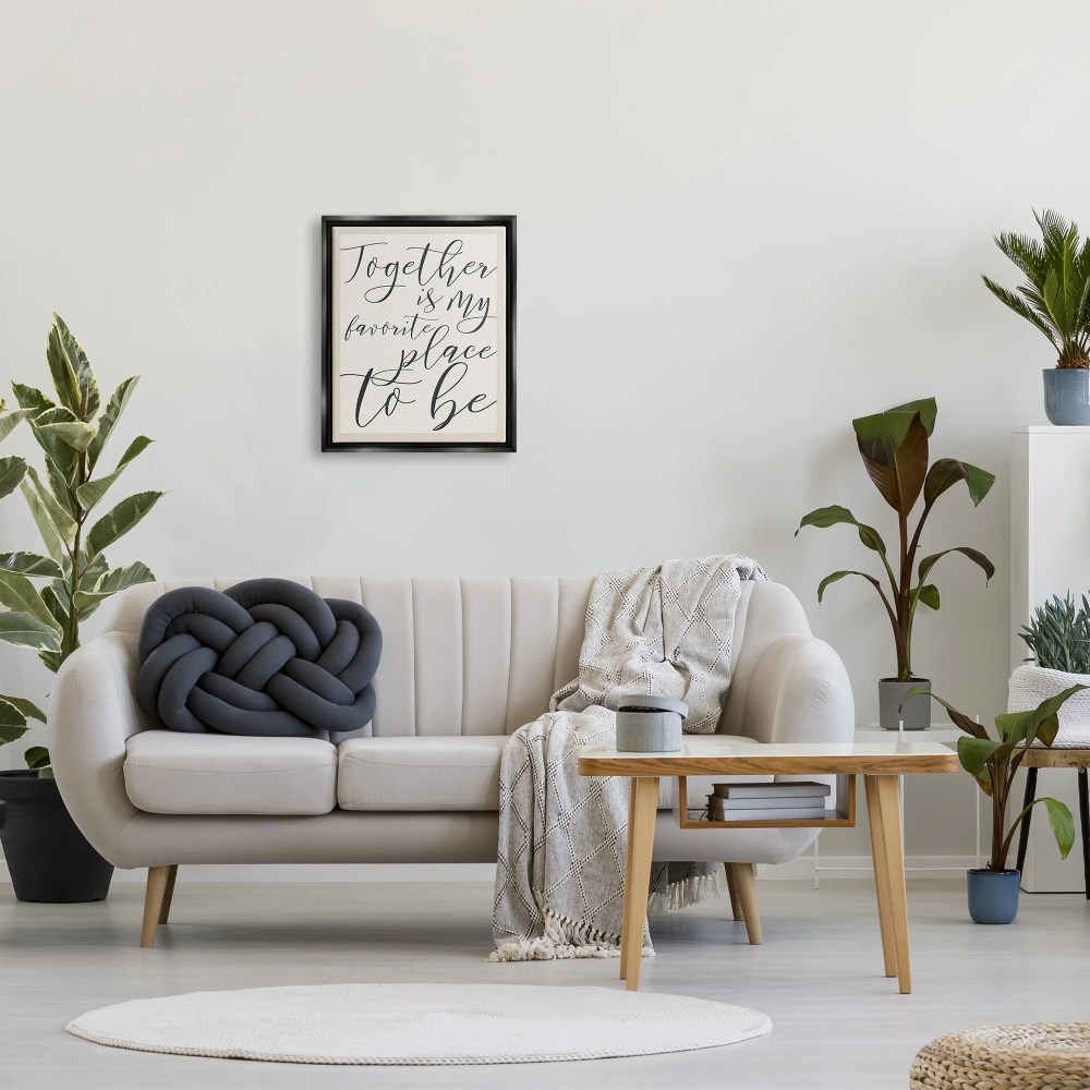 Stupell Industries Together - My Favorite Place To Be Jet Black Framed Floating Canvas Wall Art, 1620, by Daphne Polselli - Image 3