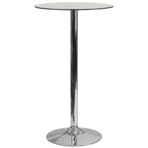 Flash Furniture 23.75" Round Glass Table with 41.75"H Chrome Base