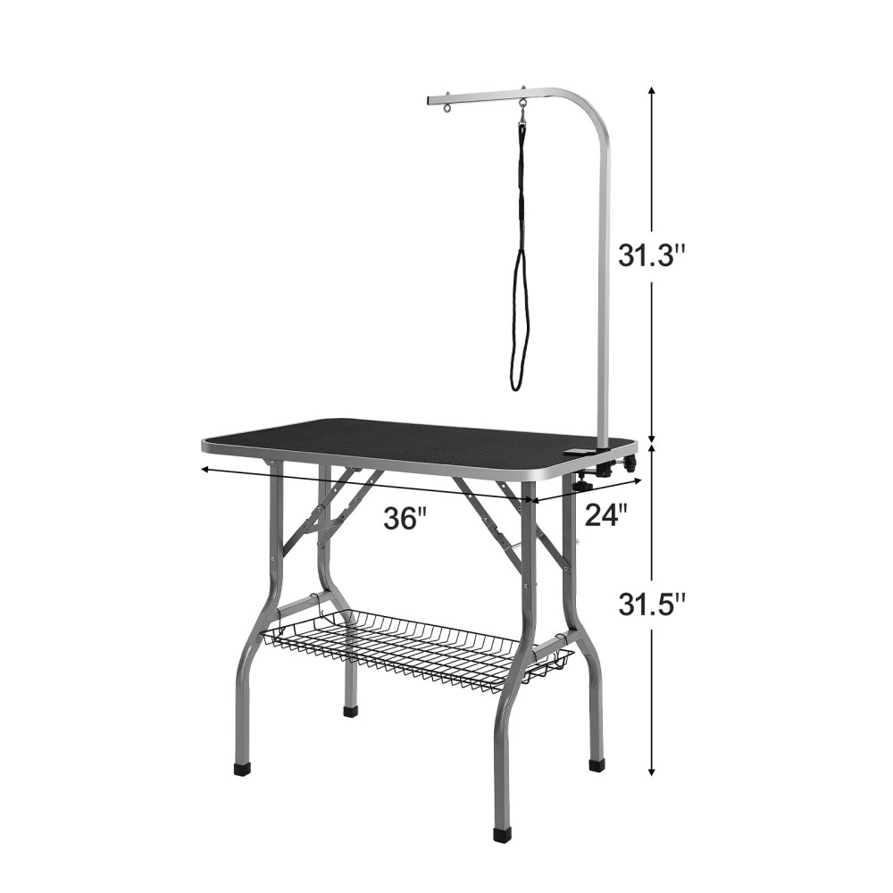 KFFKFF Pet Dog Cat Grooming Table Arm with Clamp 36" Foldable Adjustable Height - Image 2