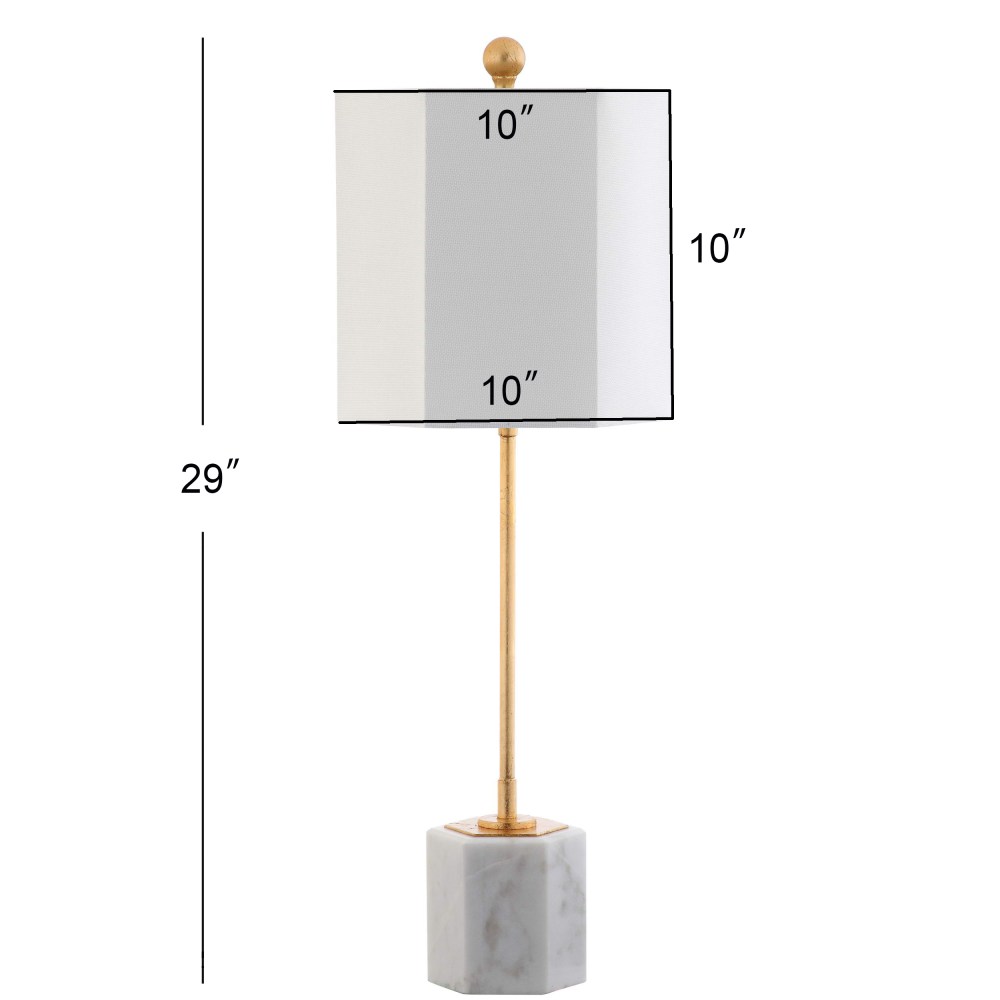 Safavieh Magdalene Marble 29 in. H Lamp, White/Gold Leaf, Set of 2 - Image 3