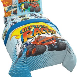 Blaze and the Monster Machines 5 Piece Twin Size Kids Bed Set with Shams