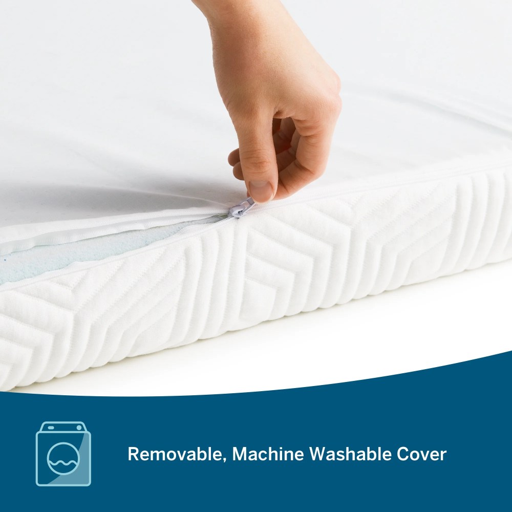 Lucid 2" Gel Memory Foam Mattress Topper, Queen - Infused with Cooling Gel and Aloe, Washable Cover - Image 12