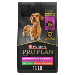 Purina Pro Plan Sensitive Skin and Stomach Dry Dog Food for Small Breeds,  Salmon & Rice,  16 lb Bag