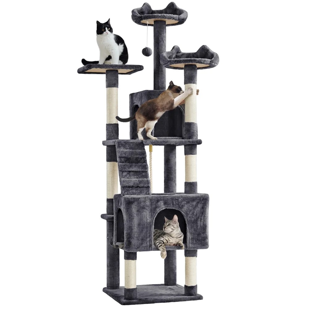 Yaheetech 72" H Cat Tree with 2 Condos