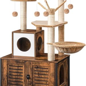 HOOBRO Multi-Level 52 in Cat Tree with Versatile Cat Tree & Accessory Kit,  Brown