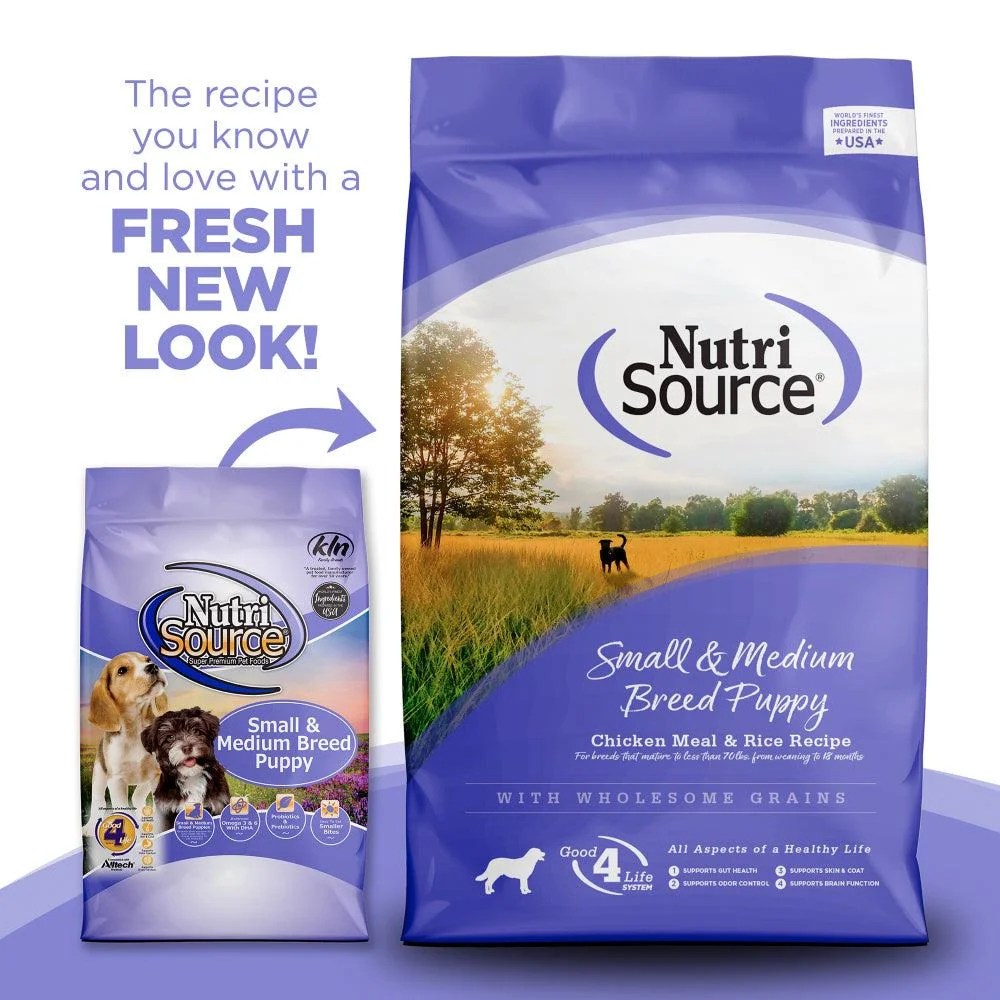 NutriSource Puppy Food for Small and Medium Breeds, Chicken Meal and Rice, 26LB - Image 3
