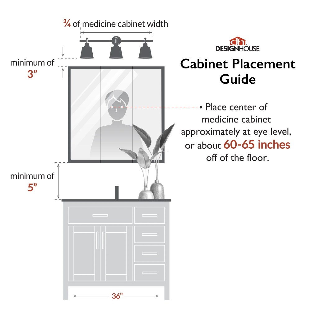 Design House 30" Wood Wall Mounted Mirrored Tri-View Bathroom Medicine Cabinet, White - Image 12