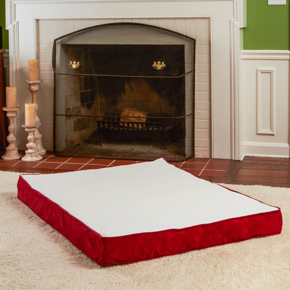Happy Hounds Oscar Sherpa Orthopedic Dog Bed, Crimson, Large (48 x 36 in.) - Image 2