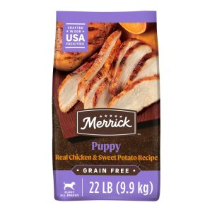 Merrick Grain-Free Puppy Dry Dog Food, High Protein Real Chicken & Sweet Potato, 22 lb Bag