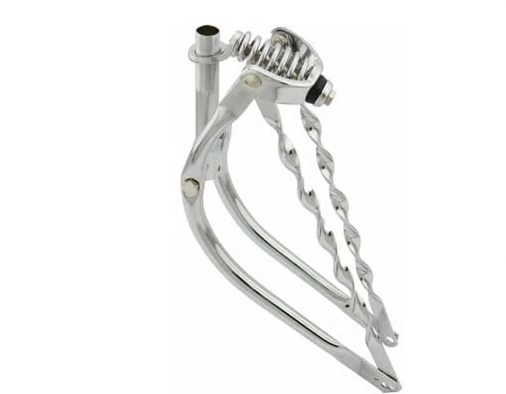 20" Bent Spring Fork 1" W/Twisted Bars Chrome. Bike fork, bicycle fork, lowrider bike fork lowrider bicycle fork