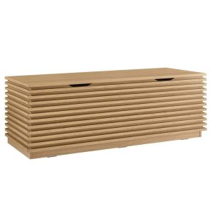 Modway Render Particleboard and Laminate Storage Bench in Oak