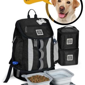 Mobile Dog Gear Drop Bottom Weekender Backpack,  Black