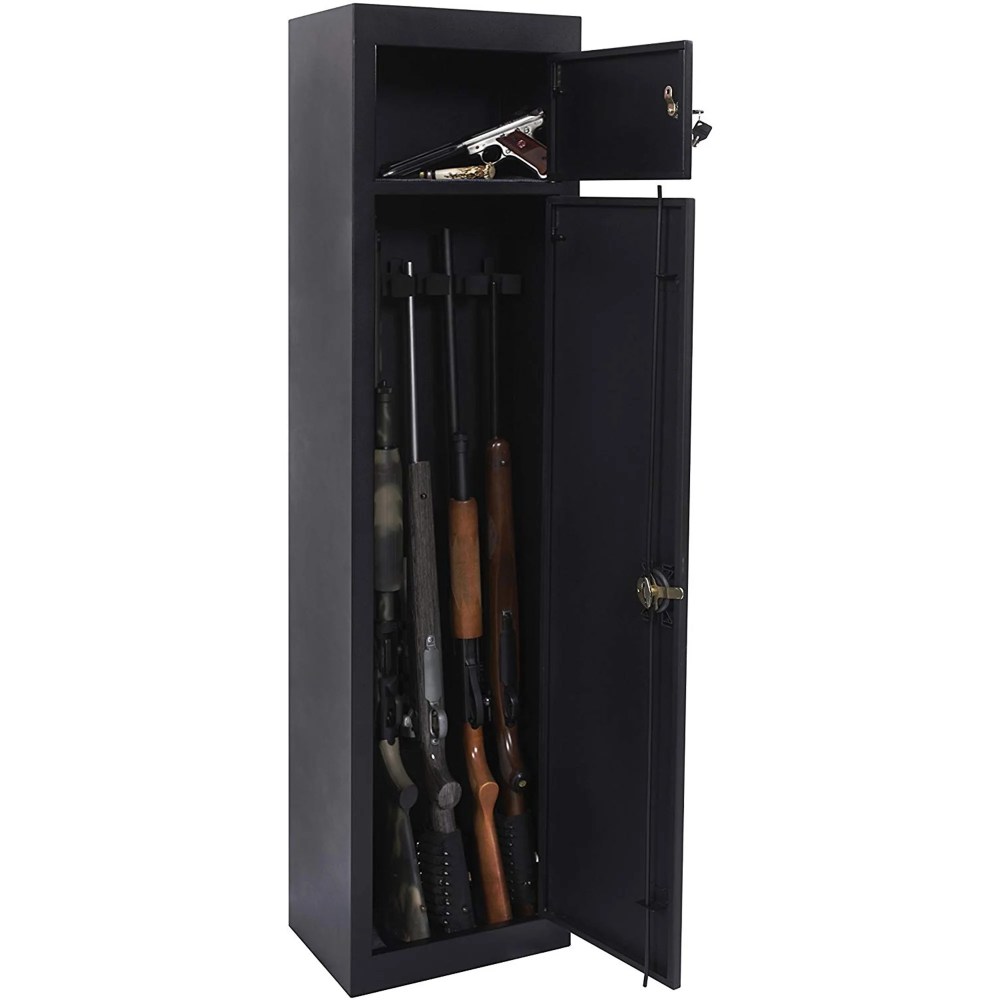 American Furniture Classics 5 Rifle Metal Home Gun Safe Storage Cabinet, Black - Image 6