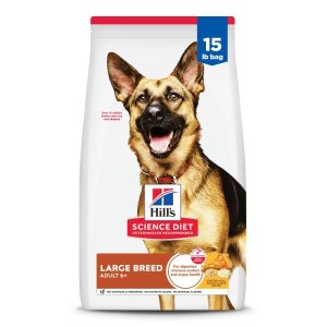 Hill's Science Diet Large Breed Chicken,  Barley & Rice Dry Dog Food for 6 Senior Dogs,  15lb Bag