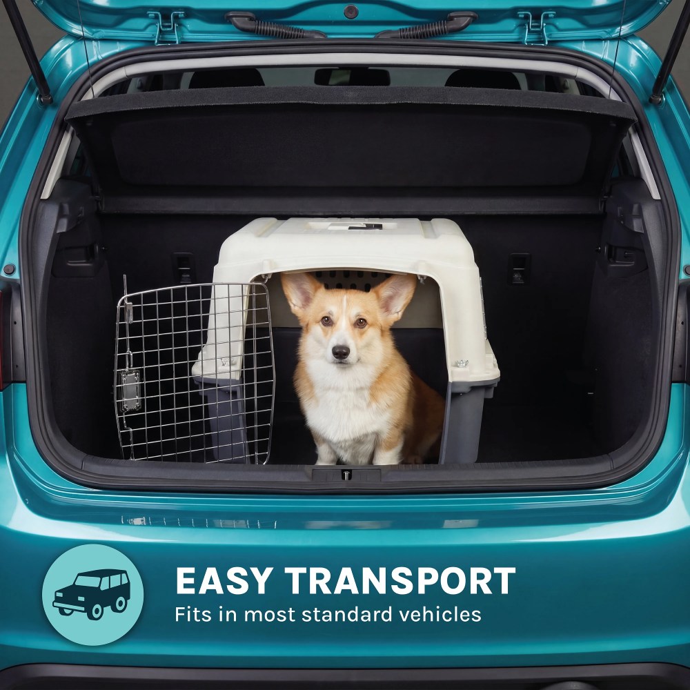 SportPet Designs Airline Approved Plastic Dog Kennel with Wheels, Medium - Image 2