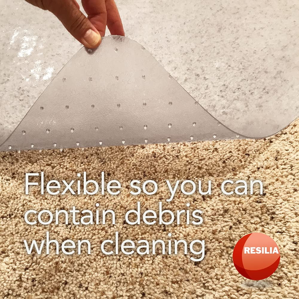 Resilia Under Pet Cage Mat for Bird Cages, Reptile Aquariums, Dog Kennels, Water-Resistant Pad for Carpeted Floors and Surfaces, 30 Inches x 48 Inches, Clear - Image 3