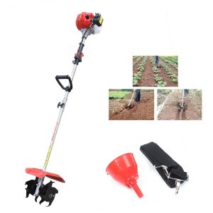 WUZSTAR Garden Tiller Cultivator,42.7CC 2 Stroke Mini Garden Weeding Machine Tool for Cutting Grass Wheat 1.25KW 6500r/min