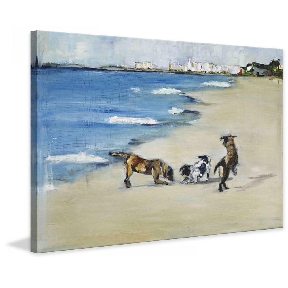 Marmont Hill Dogs' Play by Tori Campisi Canvas Wall Art