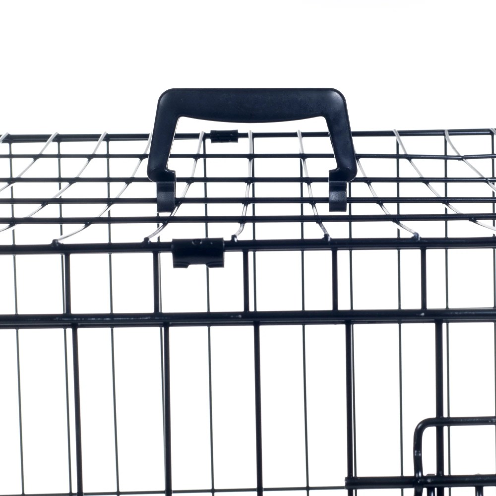 36-inch Dog Crate - Double Door Pet Kennel with Divider Panel - Foldable Dog Cage with Carry Handle for Portability and Storage by PETMAKER (Black) - Image 5