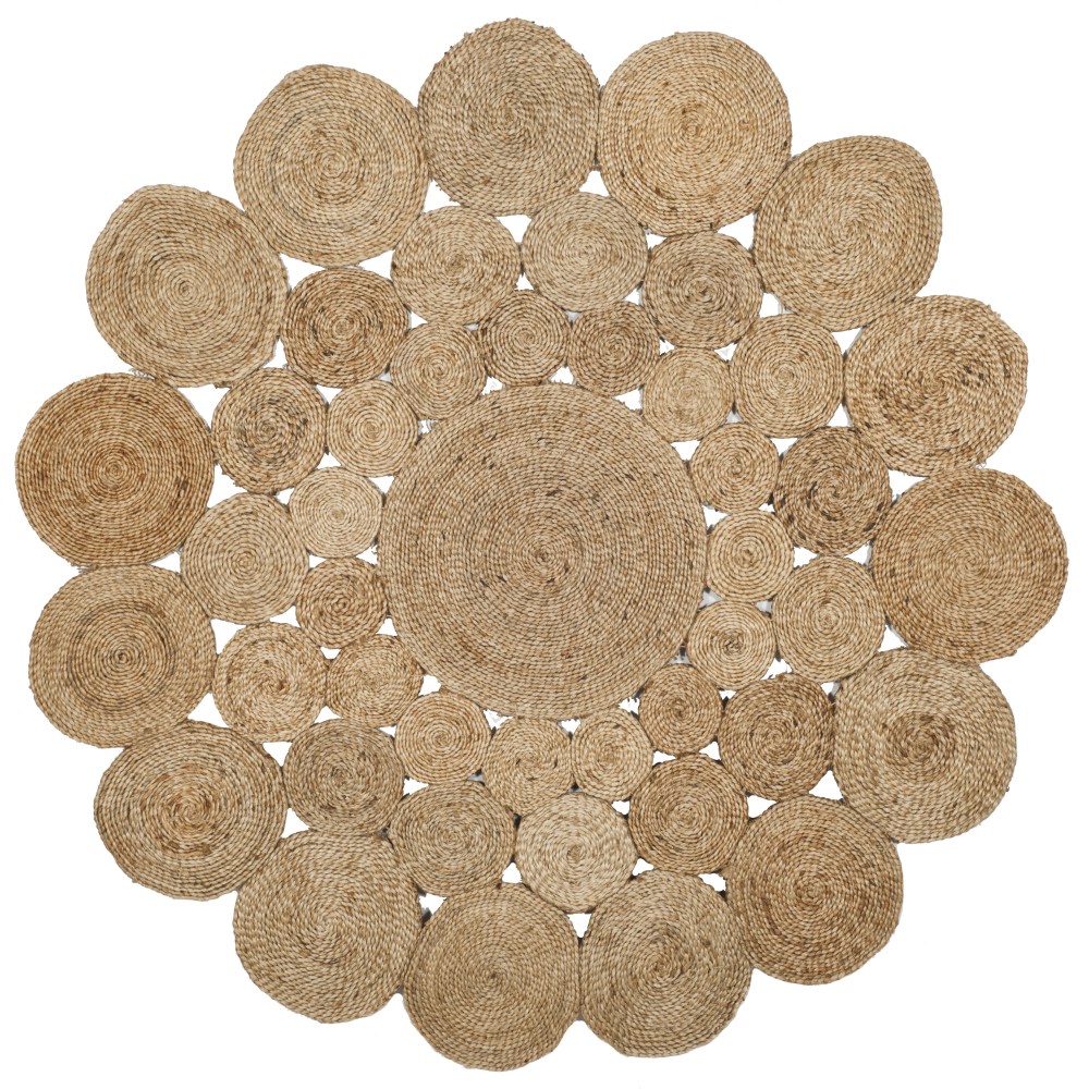 SAFAVIEH Natural Fiber Christian Geometric Area Rug, Natural, 5" x 5" Round - Image 3