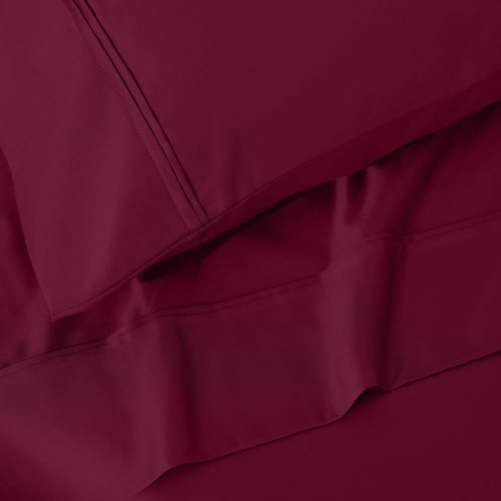 Superior Egyptian Cotton Eco-Friendly 1200 TC Sheet Set, Full, Burgundy - Image 6