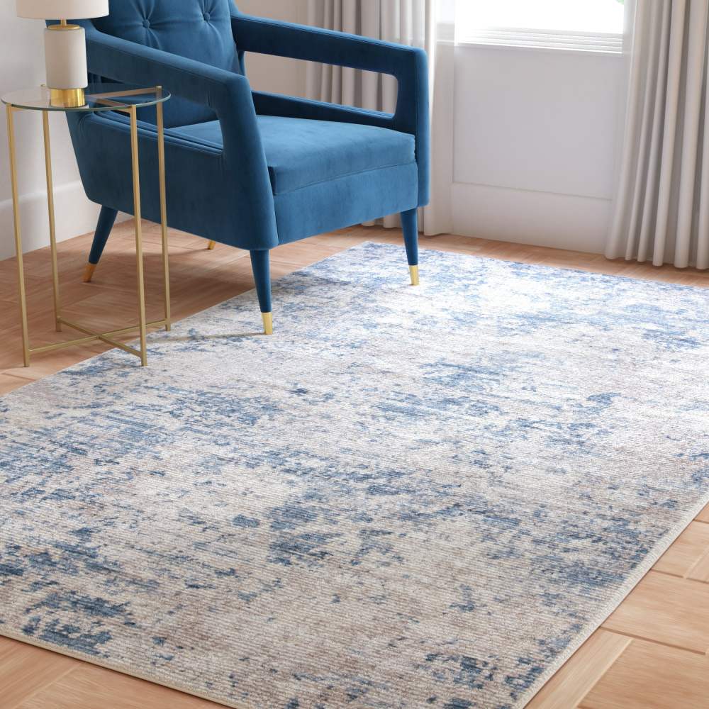 SAFAVIEH Amelia Alastar Abstract Distressed Area Rug, Gray/Blue, 5'3" x 7'6" - Image 12