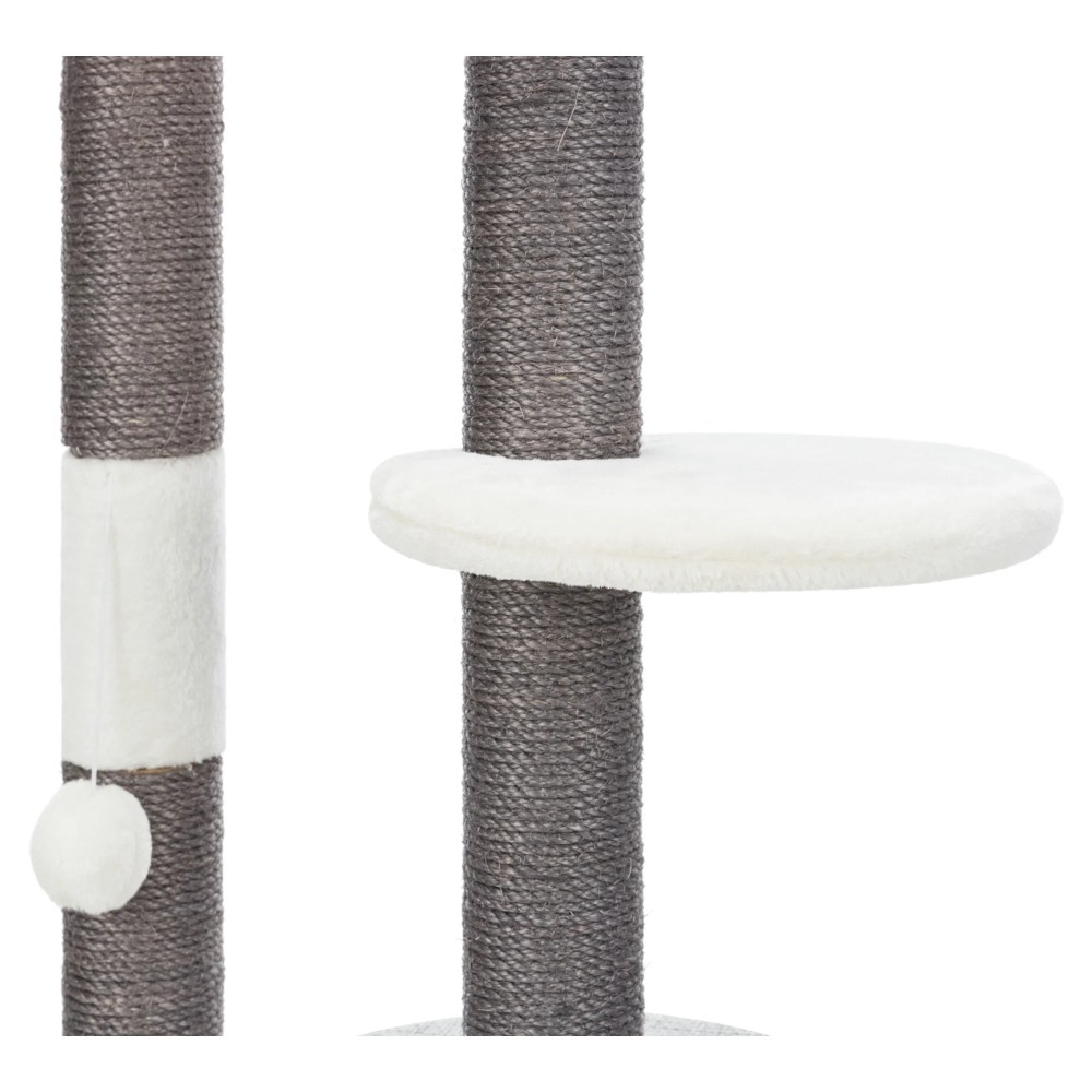 TRIXIE Pilar Plush & Sisal 3-Level 39.4" Cat Tower, Scratching Posts, Condo, Cat Toy, Gray - Image 6