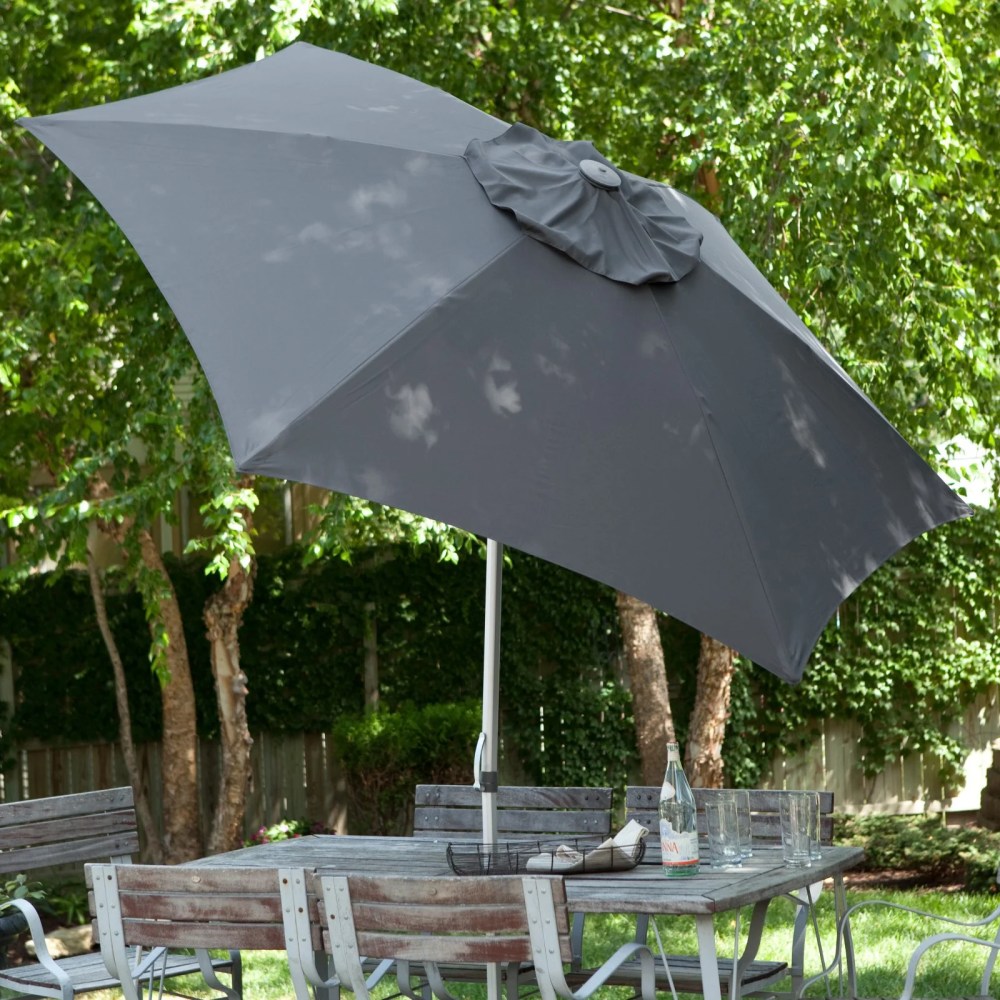 DestinationGear 8.5 ft. Aluminum Market Umbrella with Wind Resistant Doppler, Charcoal - Image 4