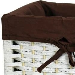 Oriental Furniture 28" Tall Natural Fiber Laundry Hamper, White - Image 5