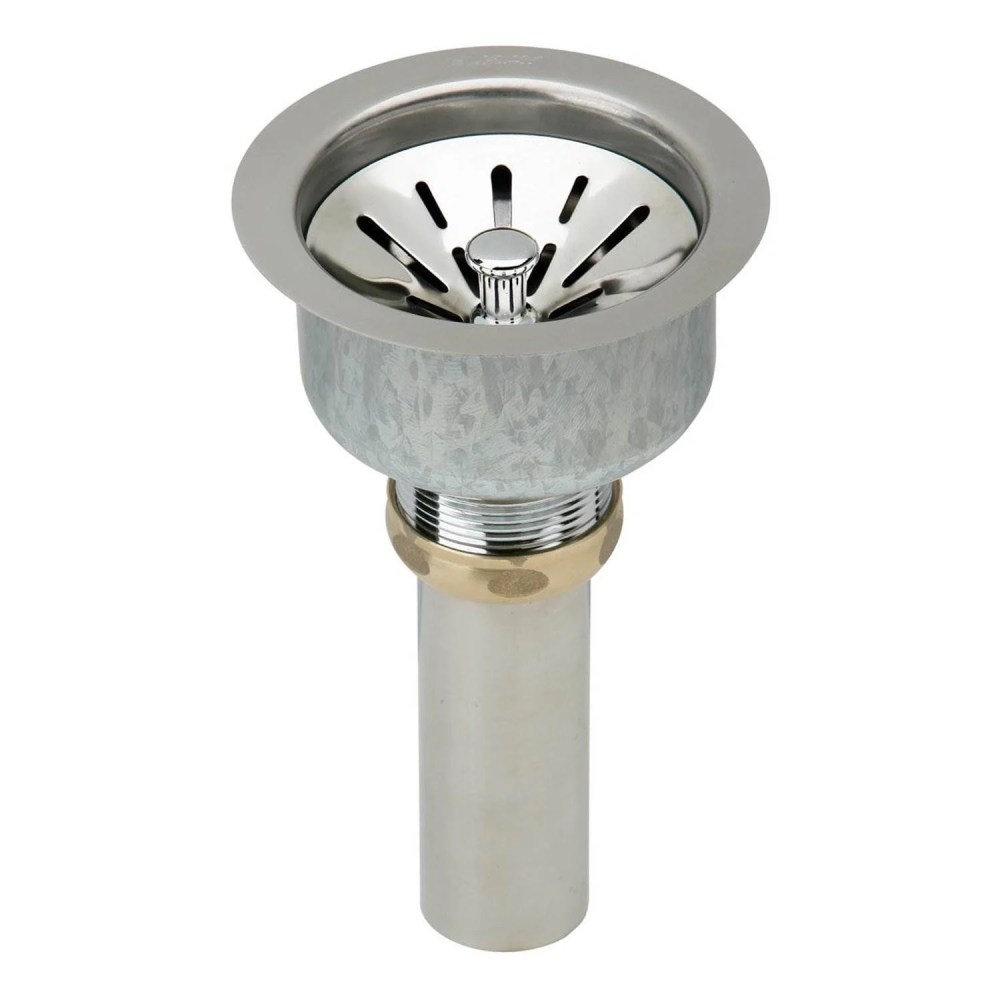 Elkay Deluxe 3-1/2" Drain Type 304 Stainless Steel Body, Strainer Basket Rubber Seal and Tailpiece - Image 2