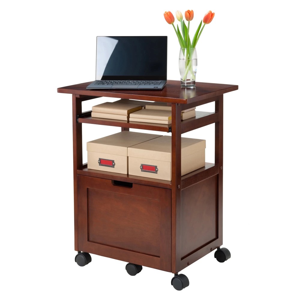 Winsome Piper Work Station, Keyboard, Walnut Finish - Image 8