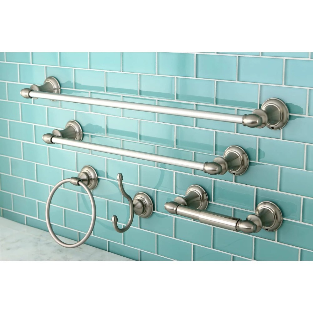 Kingston Brass BAHK2612478SN 5 Piece Provence Collection Towel Bar Bath Hardware Set, Satin Nickel - Image 5