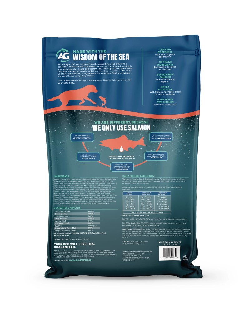 Alaskan Gold SUPER3 (SalmonFreeze Dried Raw SalmonSalmon Fish Oil) Dry Dog Food Puppy & Adult Small & Large Breed High-Protein Grain-Free All-Natural Nutrition 20-lbs - Image 2
