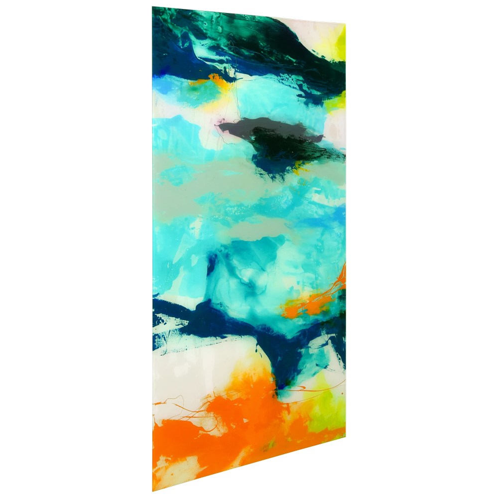 Empire Art Direct Tidal Abstract 2 Frameless Free Floating Tempered Glass Panel Graphic Wall Art, 24" x 48" x 0.2", Ready to Hang - Image 3