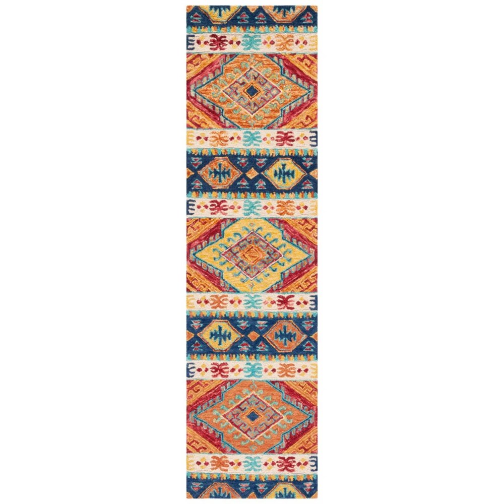 SAFAVIEH Aspen Tessan Southwestern Wool Area Rug, Navy/Ivory, 3" x 5" - Image 9